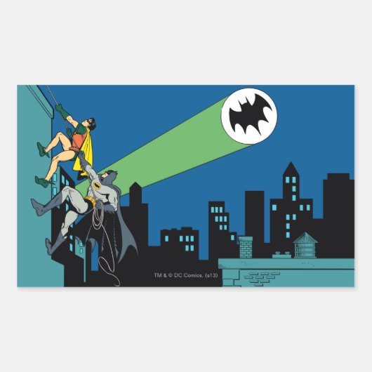 Robin en Batman klib Rechthoekige Sticker (Voorkant)
