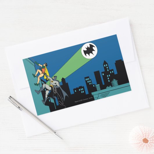 Robin en Batman klib Rechthoekige Sticker (Envelop)