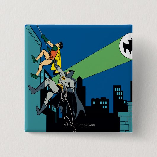 Robin en Batman klib Vierkante Button 5,1 Cm (Voorkant)