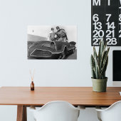 Robin en Batman staan in Batmobile Poster