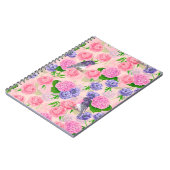 Robin en bloemen, patroon van de waterverf notitieboek (Linkerzijde)