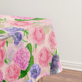 Robin en bloemen, patroon van de waterverf tafelkleed (Voorbeeld)