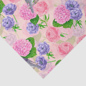 Robin en bloemen, patroon van de waterverf tissuepapier (Detail)