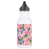 Robin en bloemen, patroon van de waterverf waterfles  (Rechts)