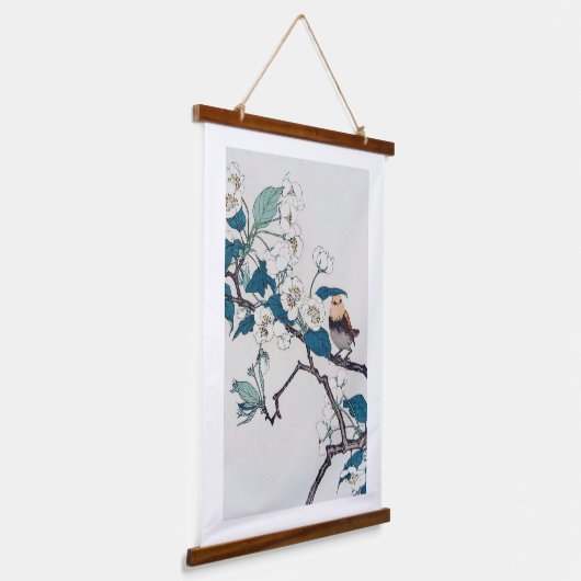 Robin en Cherry Blossom, Imao Keinen Hangend Wandkleed (Gebogen)
