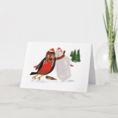 Robin en Friend Merry-kerstkaart Bedankkaart (Voorkant)