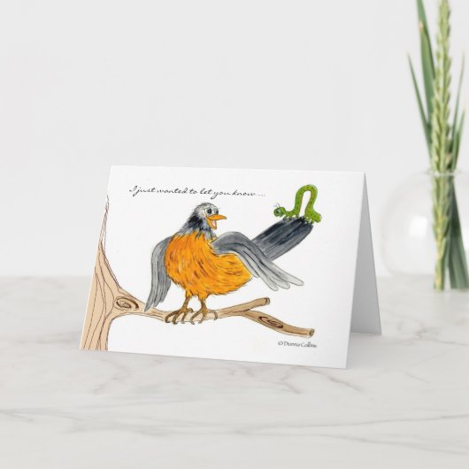 Robin en Green Inch Worm kaart (Voorkant)