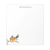 Robin en Green Inch Worm Note pad Notitieblok (Voorkant)