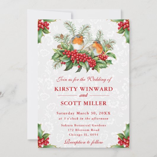 Robin en Holly Berry zijn getrouwd Kaart (Voorkant)