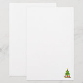 Robin en kleurrijke Cadeaus onder de kerstboom Briefpapier (Voorkant / Achterkant)