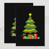 Robin en kleurrijke Cadeaus onder de kerstboom Feestdagenkaart (Voorkant / Achterkant)