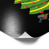 Robin en kleurrijke Cadeaus onder de kerstboom Foto Afdruk (Hoek)