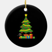 Robin en kleurrijke Cadeaus onder de kerstboom Keramisch Ornament (Achterkant)