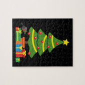 Robin en kleurrijke Cadeaus onder de kerstboom Legpuzzel (Horizontaal)