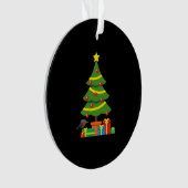 Robin en kleurrijke Cadeaus onder de kerstboom Ornament (voorkant)