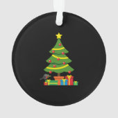 Robin en kleurrijke Cadeaus onder de kerstboom Ornament (achterkant)