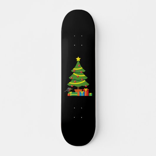 Robin en kleurrijke Cadeaus onder de kerstboom Persoonlijk Skateboard (Voorkant)