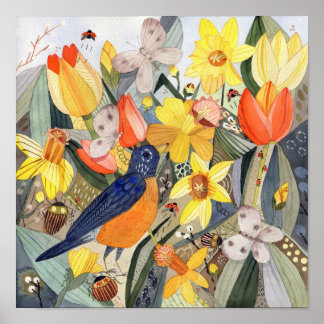 Robin en narcissen poster