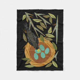 Robin En Nest Sticker Fleece Deken