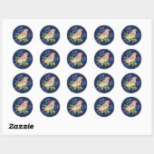Robin- Fijne Kerst Ronde Sticker (Vel)
