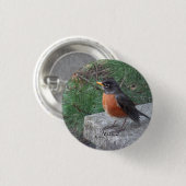 Robin Foto - Persoonlijke naam Ronde Button 3,2 Cm (Voorkant /achterkant)