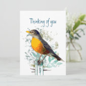 Robin Garden Bird Wildlife denkt aan jou Kaart (Staand voorkant)