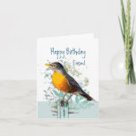 Robin Garden Bird Wildlife Friend Birthday Kaart<br><div class="desc">De Amerikaanse Robin Garden Bird Wildlife Natuur Art afbeeldingen zijn er zeker van dat ze een vogelwachter en een natuur of een wildlife minnaar willen. Happy Birthday Friend</div>