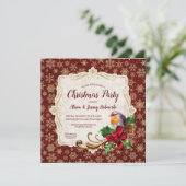 Robin & Goud Glitter Sneeuwvlokken Kerstfeest Kaart (Staand voorkant)