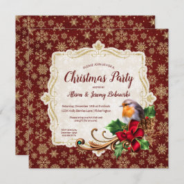 Robin & Goud Glitter Sneeuwvlokken Kerstfeest Kaart