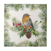 Robin, heilig, pijnlijk kerstfeest tegeltje (Voorkant)