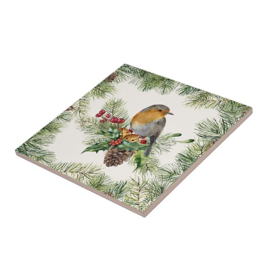 Robin, heilig, pijnlijk kerstfeest tegeltje (Zijkant)