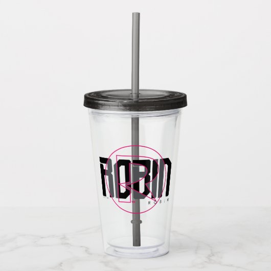 Robin Hi-Tech Naam Graphic Acryl Drinkbeker (Voorkant)