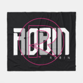 Robin Hi-Tech Naam Graphic Fleece Deken (Voorkant (Horizontaal))