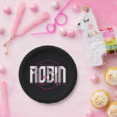 Robin Hi-Tech Naam Graphic Papieren Bordje (Feest)