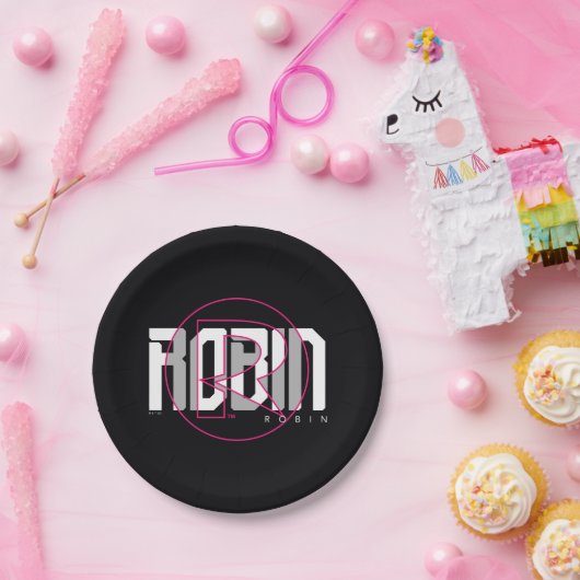 Robin Hi-Tech Naam Graphic Papieren Bordje (Feest)