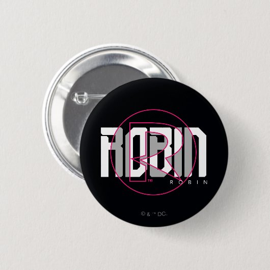 Robin Hi-Tech Naam Graphic Ronde Button 5,7 Cm (Voorkant /achterkant)
