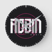 Robin Hi-Tech Naam Graphic Ronde Klok (Voorkant)