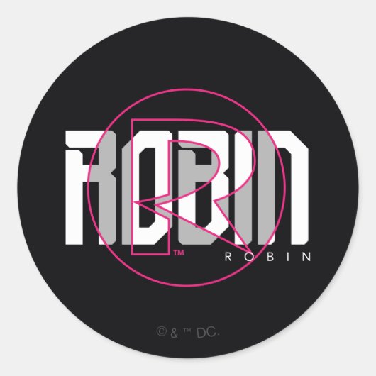 Robin Hi-Tech Naam Graphic Ronde Sticker (Voorkant)