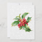 Robin & Holly Berry Wreath Kerstluncheon Kaart (Achterkant)