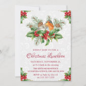 Robin & Holly en Winter Berry-kerstlunch Kaart (Voorkant)