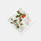 Robin, Holly, sneeuwvlok Servet (Hoek)