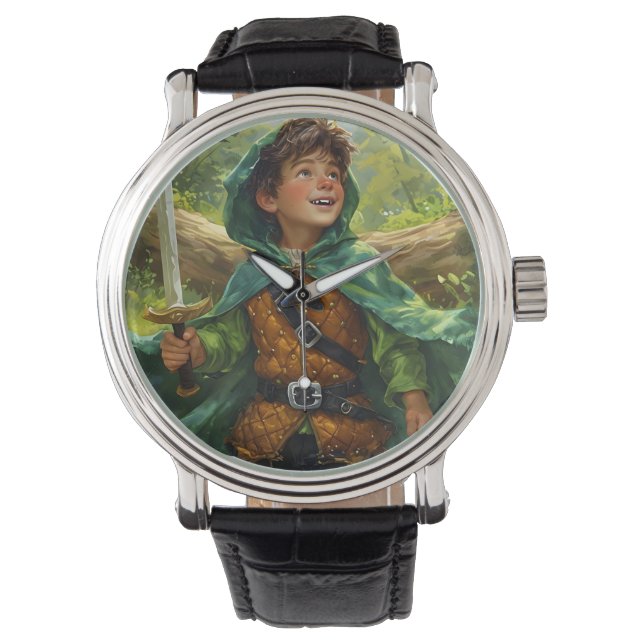 Robin Hood afgebeeld als een kind Horloge (Voorkant)