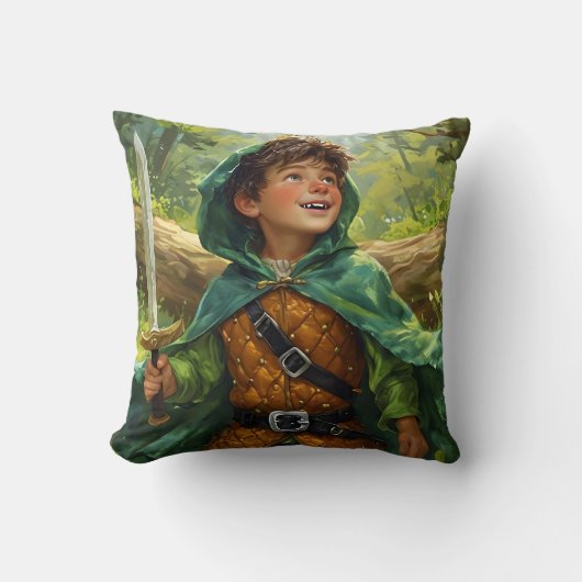 Robin Hood afgebeeld als een kind Kussen (Voorkant)