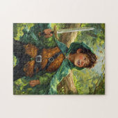 Robin Hood afgebeeld als een kind Legpuzzel (Horizontaal)
