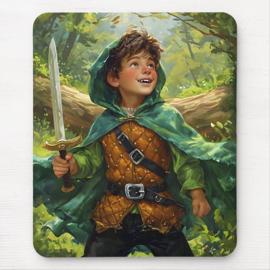 Robin Hood afgebeeld als een kind Muismat (Voorkant)