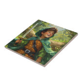 Robin Hood afgebeeld als een kind Tegeltje (Zijkant)