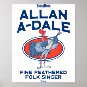 Robin hood allan-a-dale volkszanger retro poster