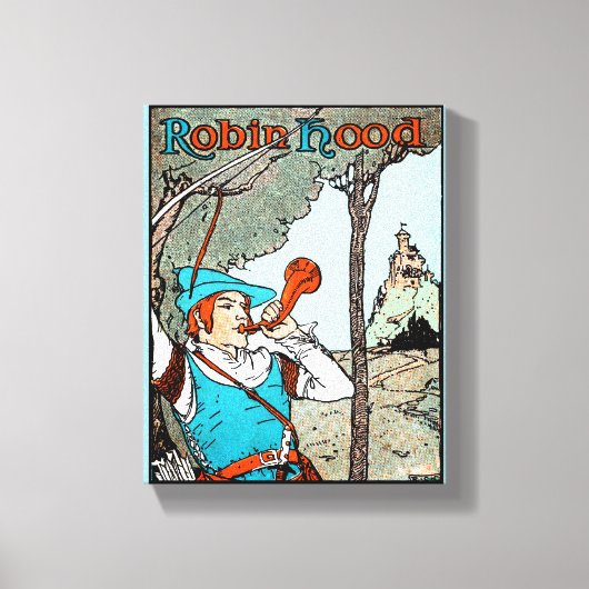 Robin Hood Antiek Illustration Merry Mannen Canvas Afdruk (Voorkant)