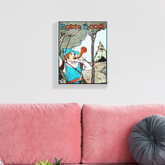 Robin Hood Antiek Illustration Merry Mannen Canvas Afdruk (Insitu (Woonkamer))