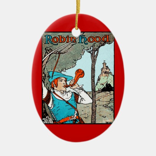 Robin Hood Antiek Illustration Merry Mannen Keramisch Ornament (Voorkant)